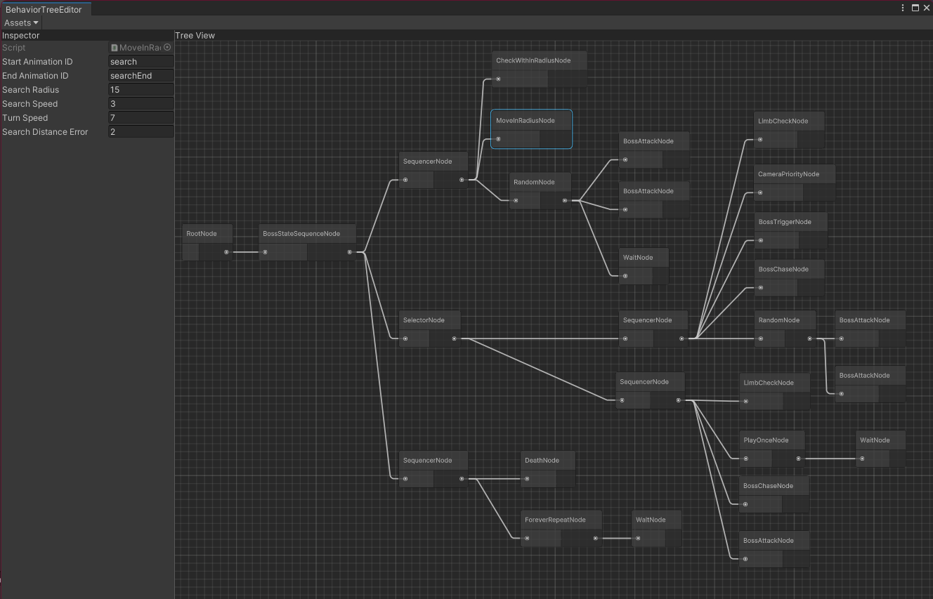 Screenshot
                    of the Behavior Tree Editor